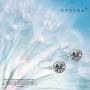 UPSERA Silver Tone 10mm Round Crystals from Swarovski Simulated Birthstone Dangle Earrings