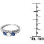 Dazzlingrock Collection 14K White Diamond And Blue Sapphire Ladies Vintage Bridal 3 Stone Engagement Ring, White Gold