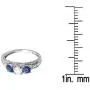 Dazzlingrock Collection 14K White Diamond And Blue Sapphire Ladies Vintage Bridal 3 Stone Engagement Ring, White Gold