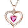 ✦Gifts for Mothers Day✦ Forever Love Heart Necklace Jewelry 18K White Gold/ Rose Gold Plated 925 Sterling Silver Birthstone Pendant Necklace with 5A Cubic Zirconia Birthday Gifts for Women and Girls