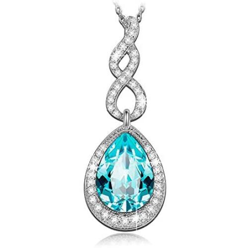 LADY COLOUR Jewelry Gifts for Mom, Intoxicating Love Teardrop Pendant Necklace Made with Crystals Hypoallergenic, Nickel Free Passed SGS Test, Birthday Gifts for Her