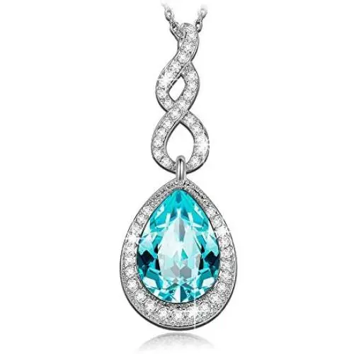 LADY COLOUR Jewelry Gifts for Mom, Intoxicating Love Teardrop Pendant Necklace Made with Crystals Hypoallergenic, Nickel Free Passed SGS Test, Birthday Gifts for Her