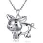 WINNICACA S925 Sterling Silver Cute Animal Necklace Birthday Jewelry Gifts for Pig/Mouse/Cow/Flamingo Lovers