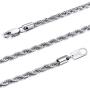 MOWOM Silver Gold Black Color Cuban Link Chain Necklace Water Resistant Mens Stainless Steel Necklace for Women Boys Kids Rope Necklace Chain with Gift Bag