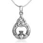 SUVANI Sterling Silver 20 mm Celtic Knot Claddagh Friendship Endless Love Symbol Pendant Necklace 18