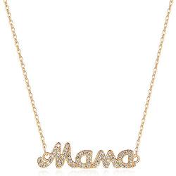OSIANA Cross Necklace for Women 18K Gold Filled Dainty Solitaire Round Bezel Double Circle Mommy Mama Lock Key Cubic Zirconia Tiny Cute Personality Pendant Choker for Her