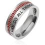 HZMAN Baseball Ring with Red Stitching, I CAN DO ALL THINGS STRENGTH Bible Verse Stainless Steel 7mm Rings