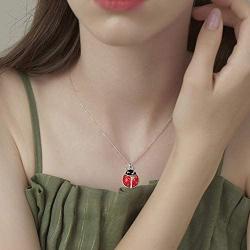 POPLYKE Ladybug/Penguin/Owl/Wolf/Butterfly Jewelry Gifts Sterling Silver Cute Ladybug/Penguin/Owl Locket Necklace That Holds Pictures for Women Girls