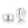 SPARKL 925 Sterling Silver 2pcs Spacer Charms Plain Stopper Beads for for Pandora Bracelets (White)