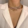 Statment Big Butterfly Pendant Necklace Rhinestone Chain for Women Girl Bling Bling Gold Silver Chain Shiny Crystal Choker Necklace Jewelry Gifts