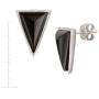Silpada Triangle Edge Natural Black Agate Stud Earrings in Sterling Silver