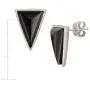 Silpada Triangle Edge Natural Black Agate Stud Earrings in Sterling Silver
