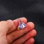 AOBOCO 925 Sterling Silver Drop Dangle Earrings with Aurora Borealis Teardrop Crystals