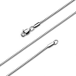 AmyRT Jewelry 1.1mm Titanium Steel Silver Box Chain Necklaces for Women 16 to 30 Inches