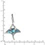 Sterling Silver Natural Larimar Manta Ray Dangle Earrings