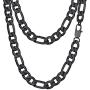 PROSTEEL 316L Stainless Steel Figaro Chain Necklace for Men/Women, Black/18K Real Gold Plated, 4mm to 13mm, 14inch to 30inch, Come Gift Box