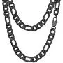 PROSTEEL 316L Stainless Steel Figaro Chain Necklace for Men/Women, Black/18K Real Gold Plated, 4mm to 13mm, 14inch to 30inch, Come Gift Box