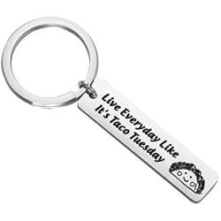 MAOFAED Funny Taco Gift Taco Lover Gift Live Everyday Like It’s Taco Tuesday Mexican Food Lover Gift