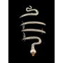 idealway Vintage Punk Silver Snake Open Bangle Cuff Bracelet for Men Women