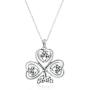 Oxidized 925 Sterling Silver Celtic Knot Cross, Shamrock Clover, Tinity Heart, Turtle, Angel and Mom Pendant Necklace, 18''