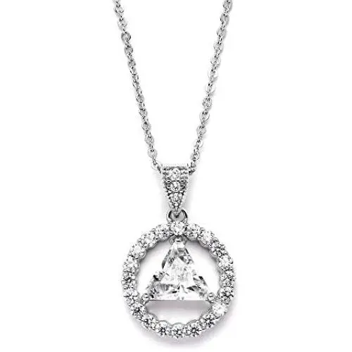 Mariell AA Recovery Symbol Cubic Zirconia Silver Rhodium Necklace Celebrate Alcoholics Anonymous Sobriety Mariell AA Recovery Symbol Cubic Zirconia Silver Rhodium Necklace Celebrate Alcoholics Anonymous Sobriety