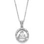 Mariell AA Recovery Symbol Cubic Zirconia Silver Rhodium Necklace Celebrate Alcoholics Anonymous Sobriety