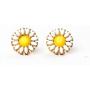 Peony.T Womens Daisy Flower Necklace Gold Chain Collar Necklace Earring Stud Set Mum Gift Jewelry Set