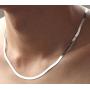 SUNKOOL Men Women 925 Sterling Silver Plated Flat Snake Chain Necklace Fashion Jewelry Christmas Necklaces Gift