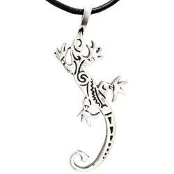Trilogy Jewelry Pewter Gecko Lizard Southwestern Design Pendant on Leather Necklace