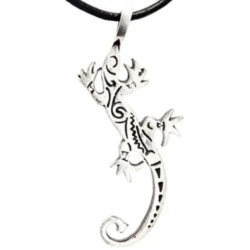 Trilogy Jewelry Pewter Gecko Lizard Southwestern Design Pendant on Leather Necklace