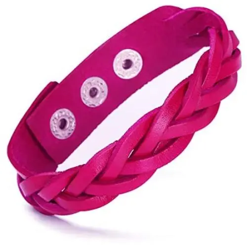 CCBFY Genuine Leather Bracelet Braided Sporty Wide Wristband Punk Jewelry for Men Women CCBFY Genuine Leather Bracelet Braided Sporty Wide Wristband Punk Jewelry for Men Women