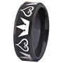 Cosplay Jewelry 8mm Black Step Kingdom Hearts & Crowns Design Ring Wedding Ring Engagement Ring-Free Inside Engraving
