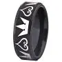 Cosplay Jewelry 8mm Black Step Kingdom Hearts & Crowns Design Ring Wedding Ring Engagement Ring-Free Inside Engraving