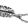 PZ Paz Creations 925 Sterling Silver Pendant Necklace For Men | Feather Textured Design With 22'' Italian Rolo Chain | Hypoallegenic Made In Israel