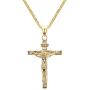 Across Stainless Steel Jesus Crucifix Cross Necklace Pendant for Men Women Christian with Chain Gold
