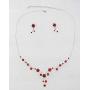 Faship Gorgeous Rhinestone Crystal Floral Necklace Earrings Set