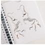 Siver Plated Vintage Human Skeleton Bones and Mermaid Skull Charm Dangle Earrings for Women Man Jewelry
