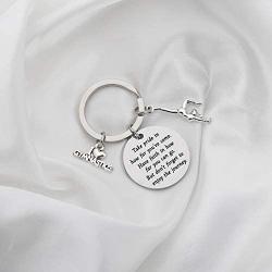 FUSTMW Gymnast Gift Gymnastics Keychain Inspirational Gifts Gymnast Jewelry Gymnastics Class Gift Birthday Jewelry for Teens