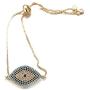 Halukakah Evil Eye Bracelet for Women,24K Real Yellow Gold Plated/Plated Platinum White Gold Finish Diamonds Multicolor Chain Size Adjustable up to 9'' Handmade Jewelry with Free Giftbox