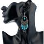 Turquoise 3pcs Set - a Turquoise Necklace a pair of turquoise pendant tassel earrings, a stretchable turquoise braceleta Gift for Ladies