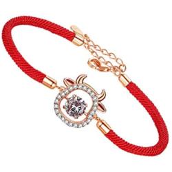 PRETYZOOM Chinese New Year Bracelet Red Rope Bracelet 2021 Year of Ox Bracelet Zodiac Sign Ox Bracelet Woman Jewelry Gift