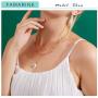 FAMARINE Gold Layered Pendant Long Necklace, 3 Layer Choker Necklace Chain Pendant Costume Jewelry for Women