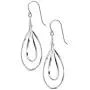 Highstreet Sterling Silver plated double teardrop drop earrings for women |unique and trendy design| light and easy to wear| Hypoallergenic