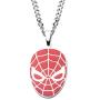 Marvel Comics Mens Stainless Steel Spider-Man Red Face Pendant with Chain Necklace, 22''