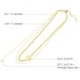 Jertom 14K Gold Plated Double Layered Pendants Necklace, Fashion Jewelry for Women Girls