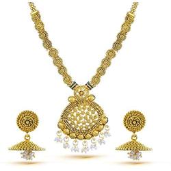 YouBella Jewellery Bollywood Ethnic Gold Plated Traditional Indian Necklace Combo Set with Earrings for Women