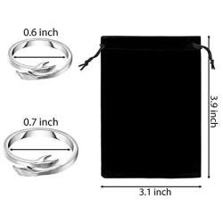 PANTIDE 2Pcs Hug Hands Rings Set for Lovers, Romantic Love Hugging Hands Adjustable Open Rings Silver Statement Hands Embrace Rings Alloy Promise Rings Jewelry Gifts for Couples Wedding Anniversary
