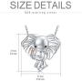 AOBOCO 925 Sterling Silver Elephant Lovers Necklace - Lucky Mother Daughter Mom Baby Crystal Pendant Elephant Jewelry Collection/Gift for Women Girls