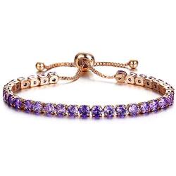 Mad ink Gold Silver Plated Cubic Zirconia Adjustable Classic Tennis Bracelet for Women Girls
