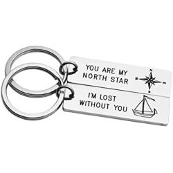 Ankiyabe Youre My North Star & Im Lost Without You Couples Keychains Set Keyring Gift for Her or Him Boyfriend Girlfriend Husband Wife Gift Set